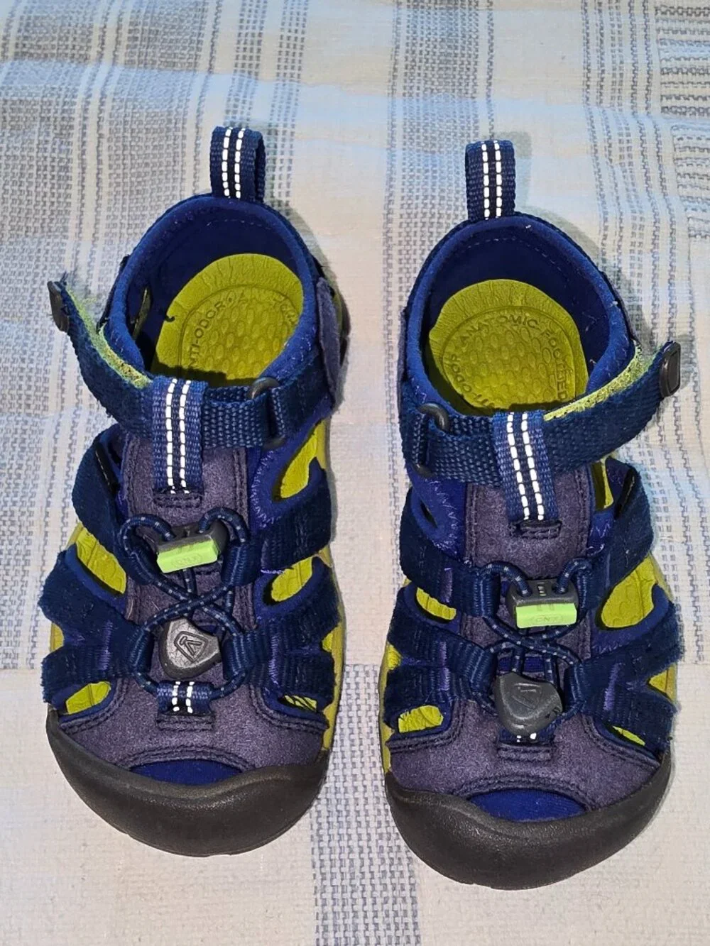 Size10 Kids KEEN Seacamp Sandals blue/yellow
